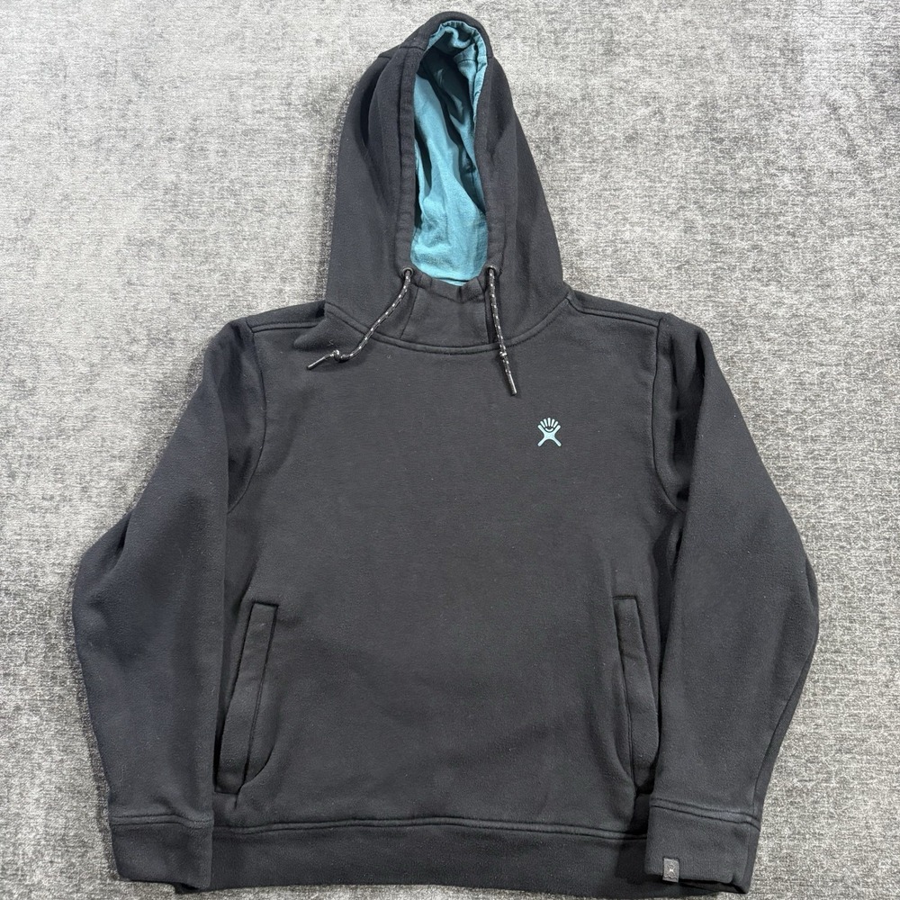 Hydro Flask Women's Black‎ Hoodie Pullover Size Medium Kangaroo Zip Pockets